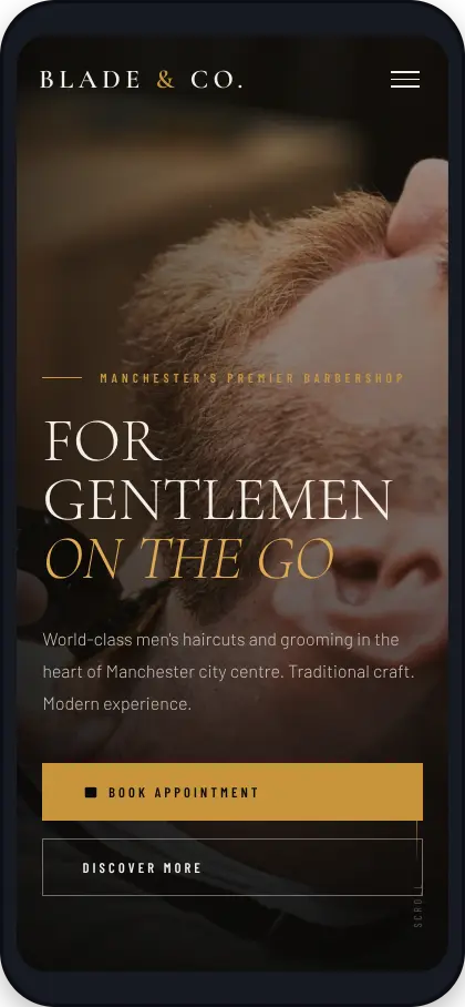 Blade and Co barbershop website design project